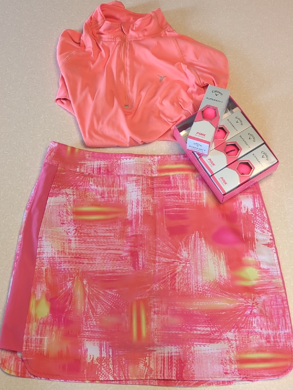 EP Pro Neon Coral & Orange Mini Skort